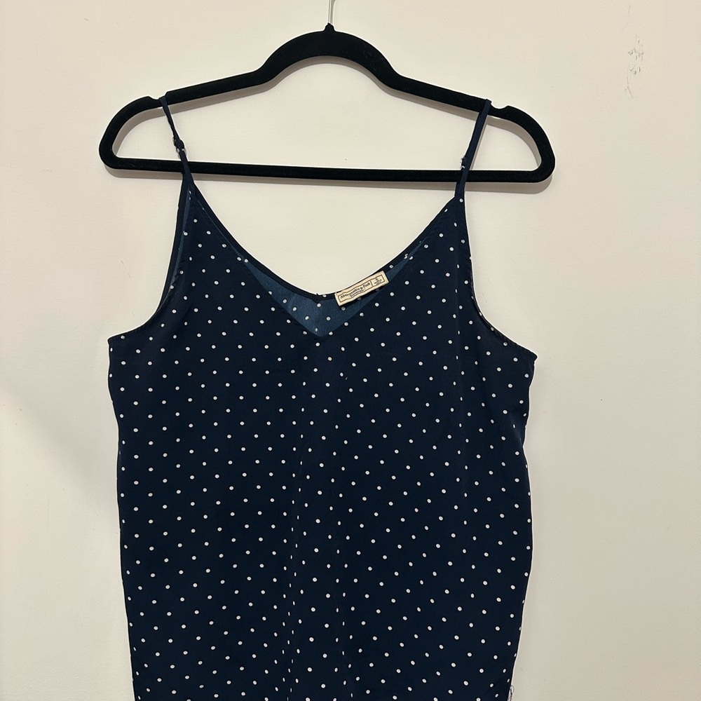Abercrombie & Fitch Dark Blue and White Dotted Camisole